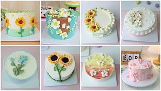 Easy ideas to decorate flower birthday cake  This flower cake turned out so pretty [upl. by Stonwin334]