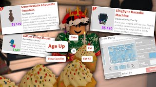 NEW BLOXBURG UPDATE NEW AGING UP FEATURE PARTY INVITES FOODS KARAOKE AND MORE [upl. by Amuh]