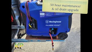 Westinghouse iGen4500 generator 50 hour maintenance amp oil drain upgrade [upl. by Ennairek881]