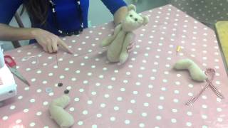 How to sew a button joint on toys and teddy bears  wwwcuddlecrewpatternscom [upl. by Aidul]