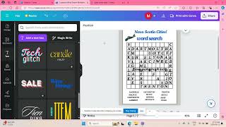 making a NOVA SCOTIA WORD SEARCH book Page 1 [upl. by Assiralc]