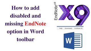 Endnote How to add disabled and missing EndNote option in Word toolbar EndNote Error Solved [upl. by Ocker]