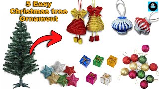 5 Easy Christmas tree Ornament MakingChristmas tree DecorationsChristmas Crafts [upl. by Gabey602]