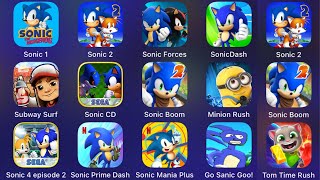 Sonic 1Sonic ForcesSubway SurfSonic 2Sonic DashSonic Hedgehog 4Go Sanic GooSonic CD Classic [upl. by Rhynd]