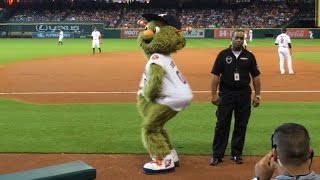 LADHOU Astros mascot Orbit sways to Beyonces Single Ladies [upl. by Aisa]