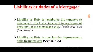 Liabilities or Duties of a Mortgagor [upl. by Aneahs]