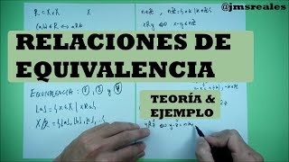 Relaciones de equivalencia definición y ejemplo [upl. by Norabal765]