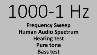 10001 Hz Frequency Sweep Human Audio Spectrum Hearing test Bass test Pure tone [upl. by Pascoe]