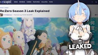 Re Zero Season 3 Is HERE  IT WAS LEAKED [upl. by Minnaminnie]