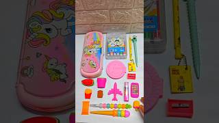 cute pink stationery for girls unicorn pencil case biscuit diary pen school supplies shorts [upl. by Thorfinn]