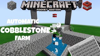 AUTOMATIC COBBLESTONE FARM in MCPETutorial [upl. by Nerraw]