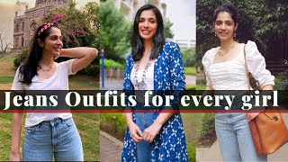 Jeans Outfits for EVERY BODYTYPE Casual Looks for College 📚 or Weekends 💃🏽🐒 [upl. by Eveam]