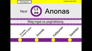 LRT2 Next station Anonas Information Display FANMADE only [upl. by Solley519]