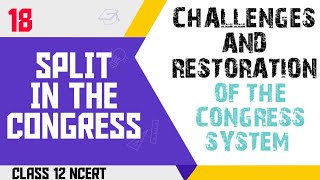 SPLIT IN THE CONGRESS  CHALLENGES TO AND RESTORATION OF THE CONGRESS SYSTEM CLASS 12 POL SC [upl. by Hasen447]