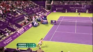 2009 Doha Caroline Wozniacki Cramp [upl. by Atikcir]