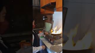 Banana Flambe Making [upl. by Pickens]