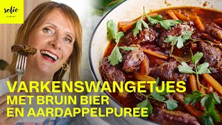 Varkenswangetjes met bruin bier en aardappelpuree 🥩🍺  Sofie Dumont [upl. by Arawaj731]