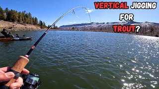 How To Vertical Jig For Trout Using Ultra Light Gear  Lake Fishing Tips And Techniques [upl. by Lorin375]