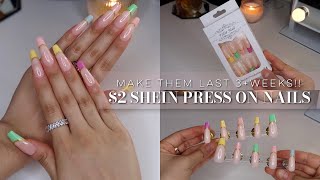 How I Make My 2 SHEIN PRESS ON NAILS Look NATURAL amp LAST 3 WEEKS  DIY Nails At Home [upl. by Sauder]