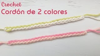 Cordón de 2 colores tejido a crochet [upl. by Frulla]