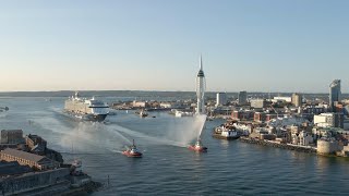 Largest vessel EVER Mein Schiff 3 visits Portsmouth Harbour [upl. by Sidwel]