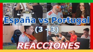 Reacciones España vs Portugal 3  3  Mundial Rusia 2018  Recopilación [upl. by Derinna]