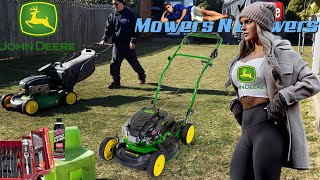 FREE JOHN DEERE JS63 LAWN MOWER WONT START GOVERNOR LINKAGE BRAKE KILL GROUND GAS TANK LEAK REPAIR [upl. by Cammy163]