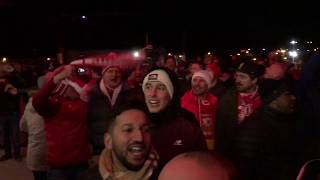 SI SENOR BOBBY FIRMINO SONG  LFC FANS CELEBRATING OUTSIDE THE ALLIANZ  BAYERN MUNICH 13 LIVERPOOL [upl. by Ahtreb]