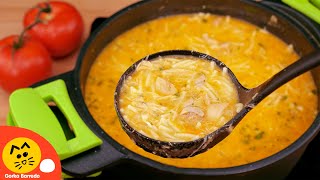 ¡Pocas personas conocen esta receta Comida barata y abundante con la sopa de pollo y fideo [upl. by Rahcir391]