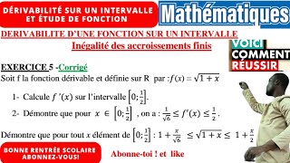 Inégalité des accroissements finis Dérivabilité dune fonctionexo5 corrigé [upl. by Eniac]