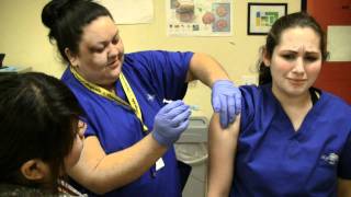 Medical Assistant Student Sharon Gives Her First Injection  Charter College [upl. by Gigi]