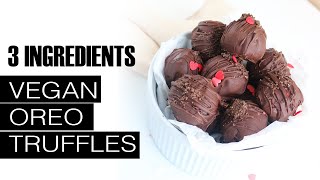 Vegan Oreo Truffles  Just 3 Ingredients [upl. by Ecaidnac]