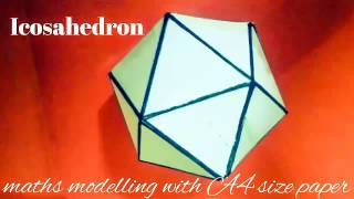 how to make Icosahedron  celestial planetary platonic shapes using A4 paper [upl. by Ahsiuqat874]