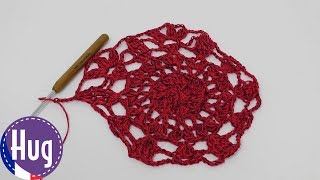 Crocheter un napperon SIMPLE  Partie 1  Dentelle [upl. by Ahsinac775]