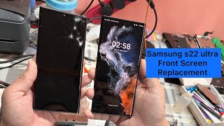 Samsung Galaxy S22 Ultra Complete Restoration Process  S22 Ultra Front Screen Replacement [upl. by Neelik]