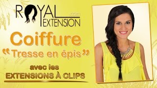 Tuto Coiffure Tresse en épis avec extensions à clips Royal Extension [upl. by Felten28]