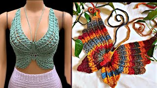 Butterfly crochet top  shelly butterfly crochet top [upl. by Htabazile707]