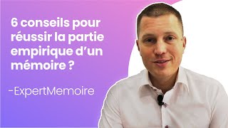 6 Conseils pour Réussir la Partie Empirique dun Mémoire [upl. by Amorette]