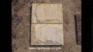 Mushroom Cut Natural Stone Tiles Factories India [upl. by Elleinod743]