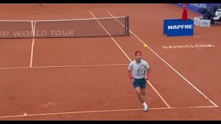 2013 ATP Barcelona Final  Amazing Rafael Nadal Tweener v Nicolas Almagro [upl. by Hamilton]