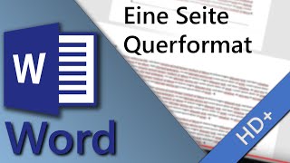 Word eine Seite Querformat rest Hochformat [upl. by Lorrimer]