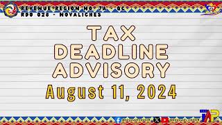 Tax Deadline Advisory [upl. by Emarie321]