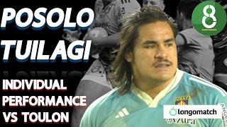 POSOLO TUILAGI VS TOULON  INDIVIDUAL PERFORMANCE  USAPRCT rugby Top14 [upl. by Klockau]