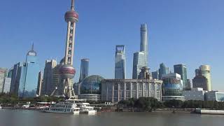 Shanghai Huangpu river cruise skyline [upl. by Surbeck324]