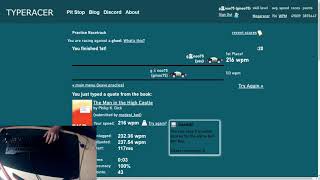 TypeRacer WingDings WORLD RECORD  238 wpm hand cam [upl. by Gweneth]