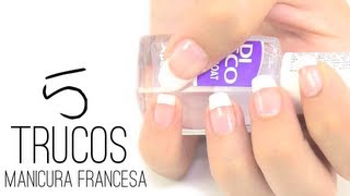 5 ideas muy fáciles para realizar una manicura francesa en casa [upl. by Xonel]