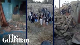 Footage from Iranian village shows aftermath of Pakistan strikes [upl. by Atilem]