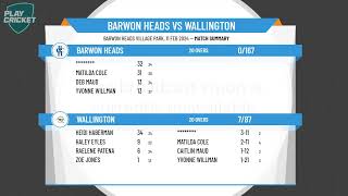 Geelong Cricket Association  Senior Women E Grade South  Round 13  Barwon Heads v Wallington [upl. by Llohcin]