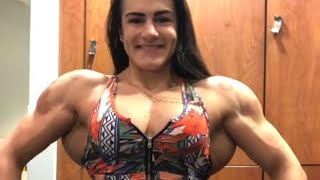 Beautiful muscular woman flexing muscles [upl. by Filiano]