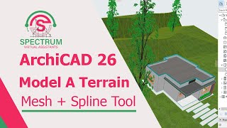 ArchiCAD 26  Terrain Modelling Using Mesh Tool and Spline Tool In ArchiCAD 26 [upl. by Annez]